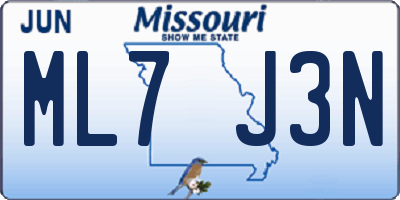 MO license plate ML7J3N