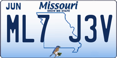MO license plate ML7J3V