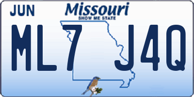MO license plate ML7J4Q