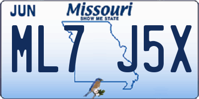 MO license plate ML7J5X