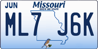 MO license plate ML7J6K