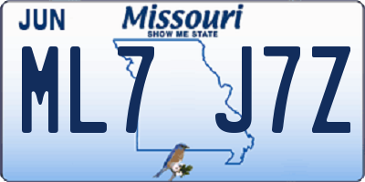 MO license plate ML7J7Z