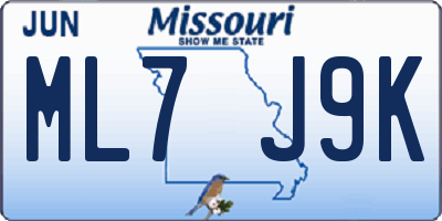 MO license plate ML7J9K