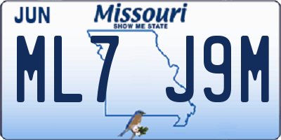 MO license plate ML7J9M