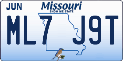 MO license plate ML7J9T