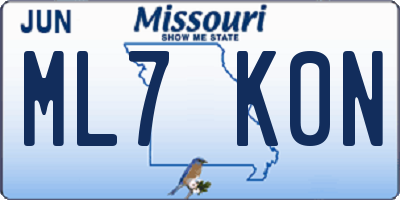 MO license plate ML7K0N