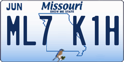 MO license plate ML7K1H
