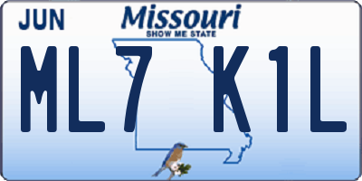 MO license plate ML7K1L