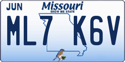 MO license plate ML7K6V
