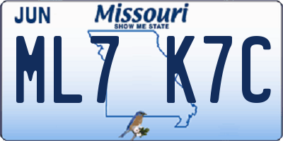 MO license plate ML7K7C