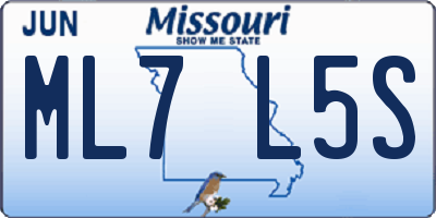 MO license plate ML7L5S