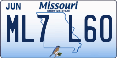 MO license plate ML7L6O