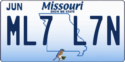 MO license plate ML7L7N