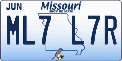 MO license plate ML7L7R
