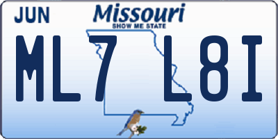 MO license plate ML7L8I