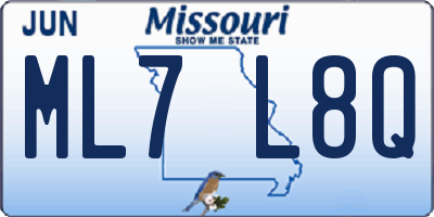 MO license plate ML7L8Q