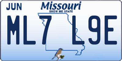 MO license plate ML7L9E