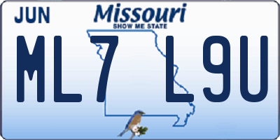 MO license plate ML7L9U