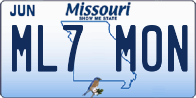MO license plate ML7M0N