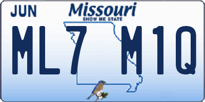 MO license plate ML7M1Q