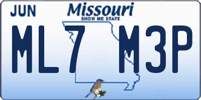 MO license plate ML7M3P