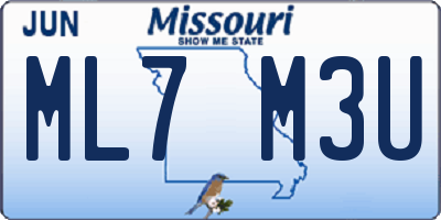MO license plate ML7M3U