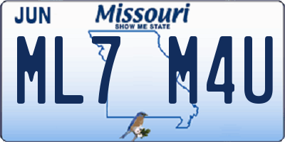 MO license plate ML7M4U