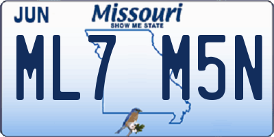 MO license plate ML7M5N