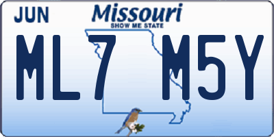 MO license plate ML7M5Y