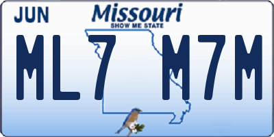 MO license plate ML7M7M