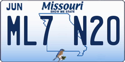 MO license plate ML7N2O