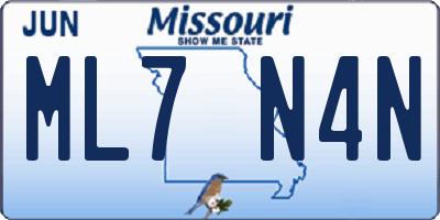MO license plate ML7N4N