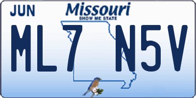 MO license plate ML7N5V