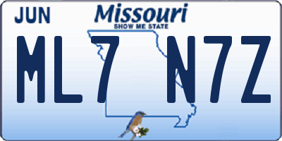 MO license plate ML7N7Z