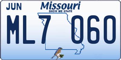 MO license plate ML7O6O
