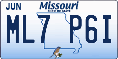 MO license plate ML7P6I