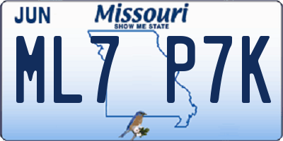 MO license plate ML7P7K
