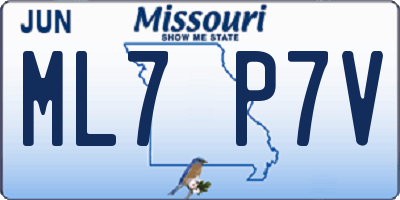 MO license plate ML7P7V