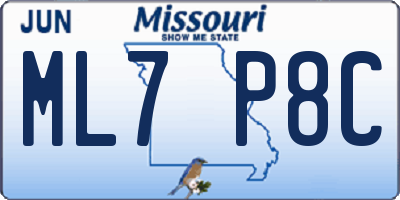 MO license plate ML7P8C