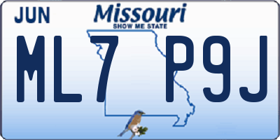 MO license plate ML7P9J