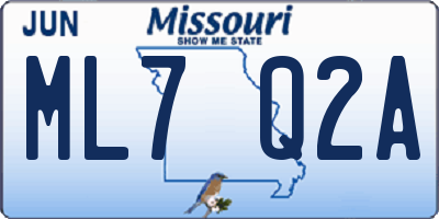 MO license plate ML7Q2A