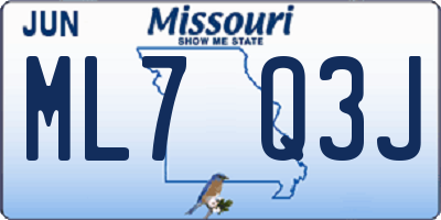 MO license plate ML7Q3J
