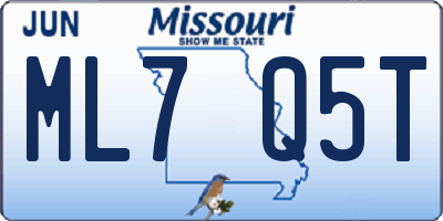 MO license plate ML7Q5T