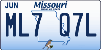 MO license plate ML7Q7L
