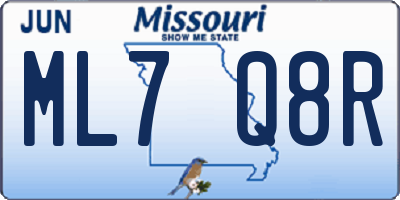 MO license plate ML7Q8R