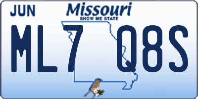 MO license plate ML7Q8S