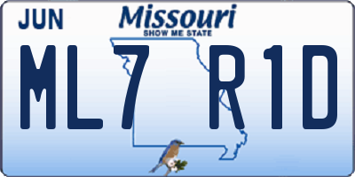MO license plate ML7R1D