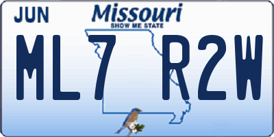 MO license plate ML7R2W