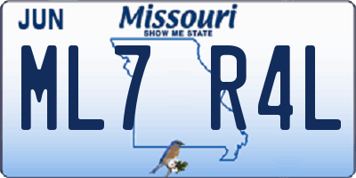 MO license plate ML7R4L