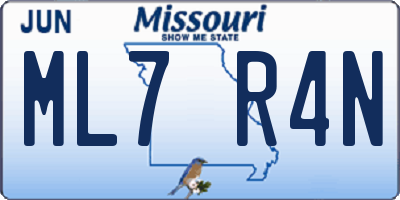 MO license plate ML7R4N